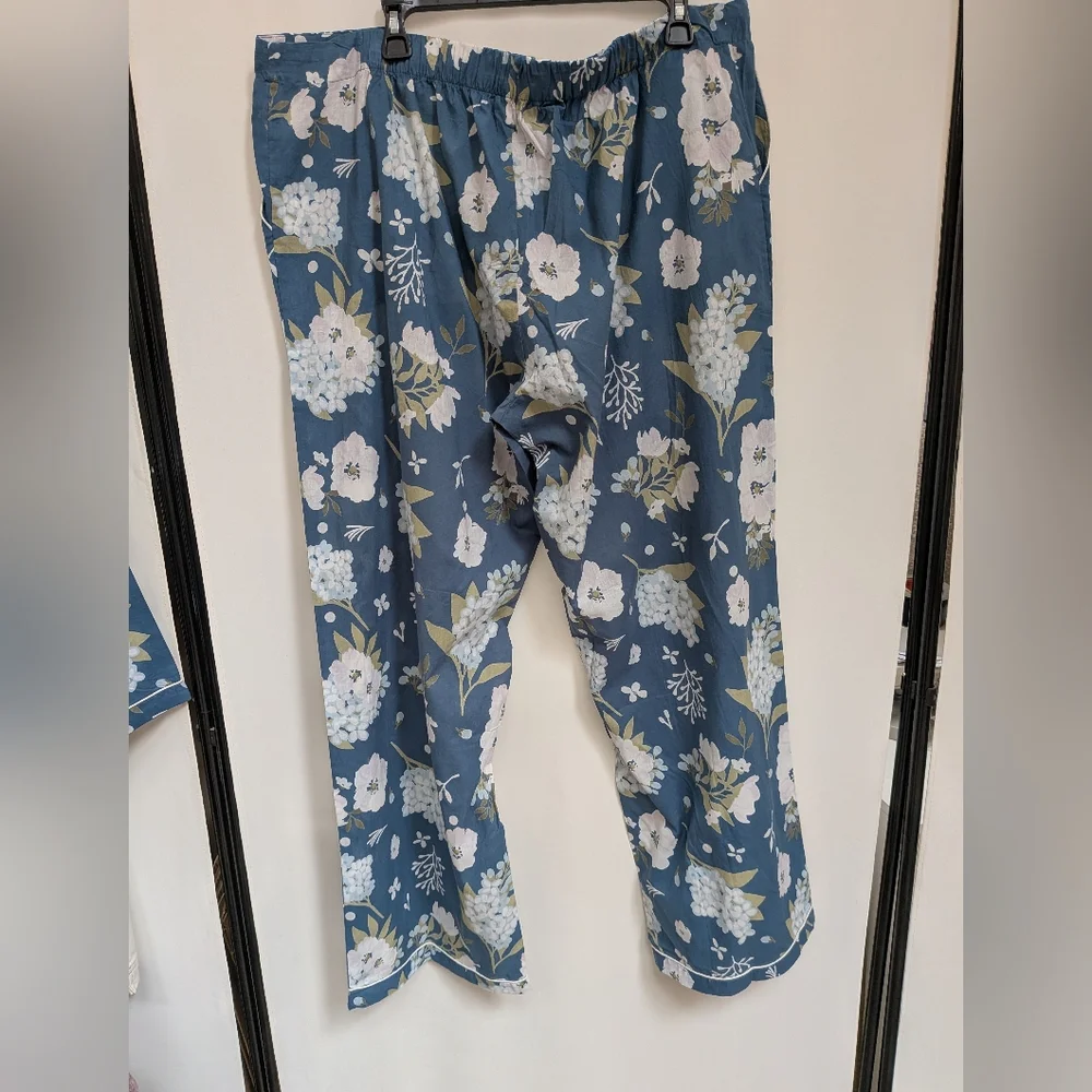 NWT Mahogany Blue Floral Camila Long Sleeve PJ Set 100% Cotton Size 2X - Picture 14 of 15